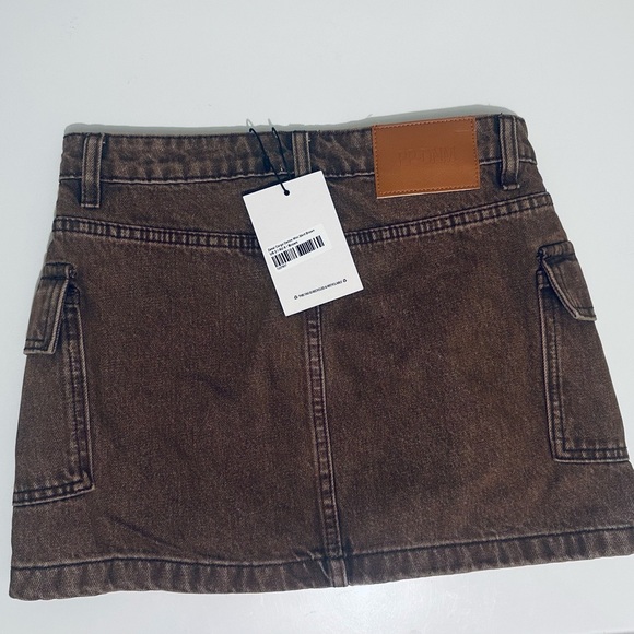 Princess Polly Zakai Cargo Denim Mini Skirt, Brown, Women’s Size 2, NWT - Picture 8 of 16